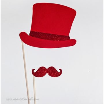 Kit De 40 Accessoires Photobooth Pour Fête - Mariage, Anniversaire - En Carton, Avec Bâtons En Bambou - Décoration Photo DIY