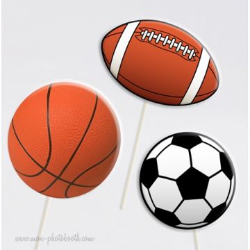 3 Ballons Basket Rugby Football Photobooth