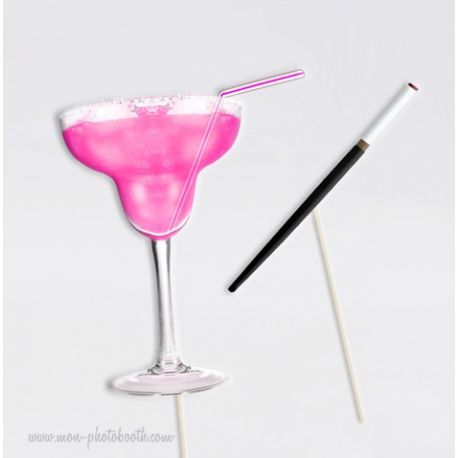 Pink Margarita Party Girls Photobooth Accessoires