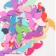 Maxi Party Confettis Moustaches Multicolores (50 pièces)