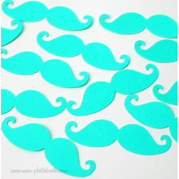 Maxi Confettis de Table Moustaches Neon Boy (50 pièces)