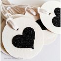 Etiquettes Décoration Coeur Paillettes (20 pièces)