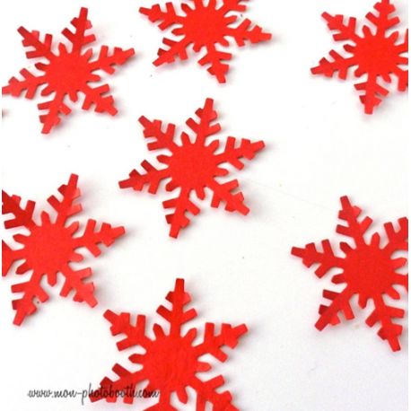 Confettis de Table Flocons de Neige Rubis (80 pièces)