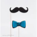 Noeud Papillon et Moustache - Taille Enfant - Photobooth Accessoires