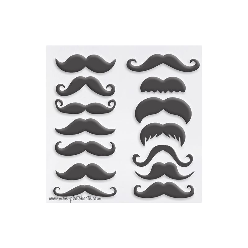 Une Moustache Paillettes Blanc Irisé Photobooth Accessoire