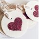 Etiquettes Décoration Coeur Paillettes 4 (20 pièces)