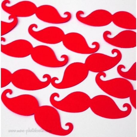 Confettis de Table Moustaches Rouge (50 pièces)