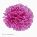 Rosace Pompon Fleur Papier de Soie Violet Prune