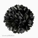 Rosace Pompon Fleur Papier de Soie Noir