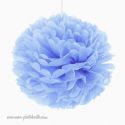 Rosace Pompon Fleur Papier de Soie Baby Blue