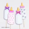 Lot de 4 Biberons Baby Shower