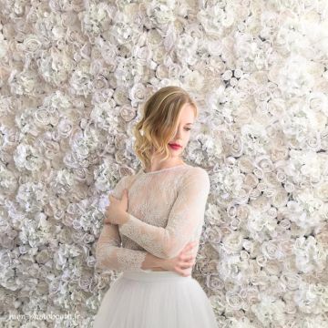 Mur de fleurs mariage- ivoire- Le Madeleine Vionnet